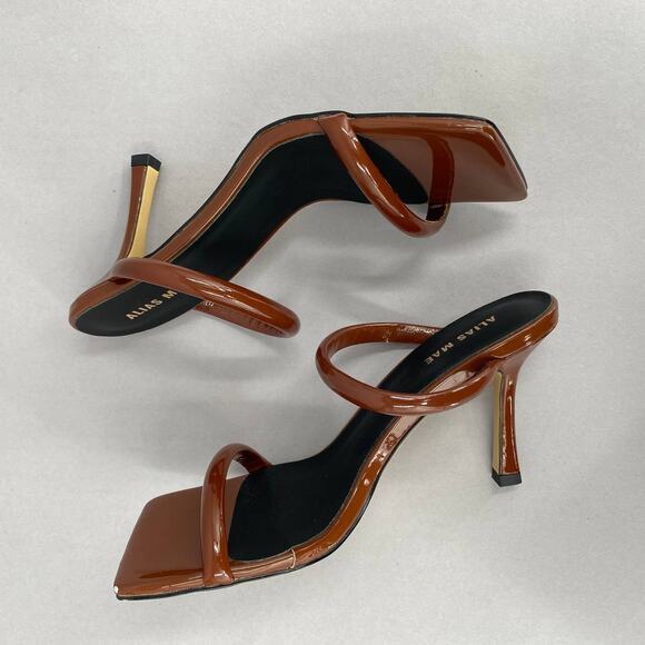 Alias Mae Lee Stiletto Heels Brown Cognac Size 38 AMAE-WZ146 Strappy Sandals - Picture 3 of 14